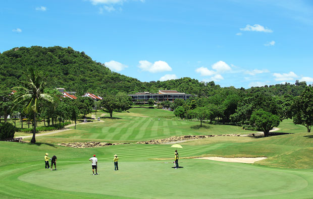 view to clubhouse, laem chabang international country club, pattaya, thailand